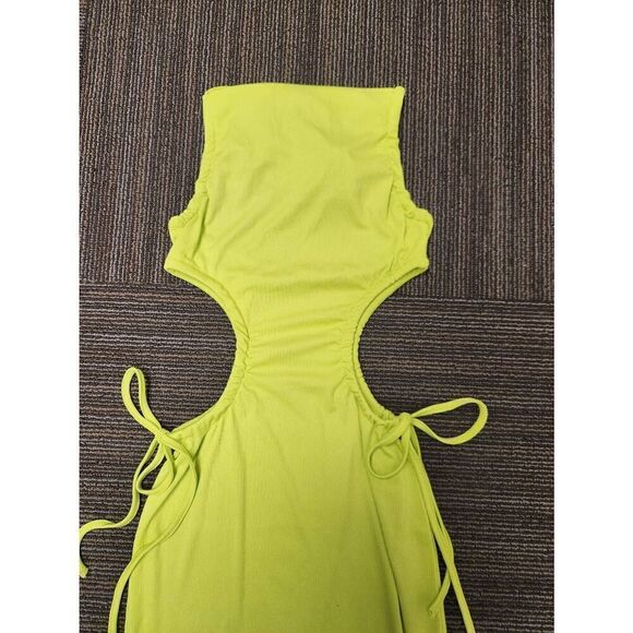 Belle MEDIUM Green Women's Sexy Halter Neck Hollow Out Maxi Dress Y2K Cutout Wai - Picture 6 of 10